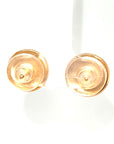 18K Rose Gold European Quarter Crest Black Enamel Earrings