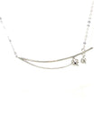 18K White Gold Double Row Smile Style Diamond Necklace