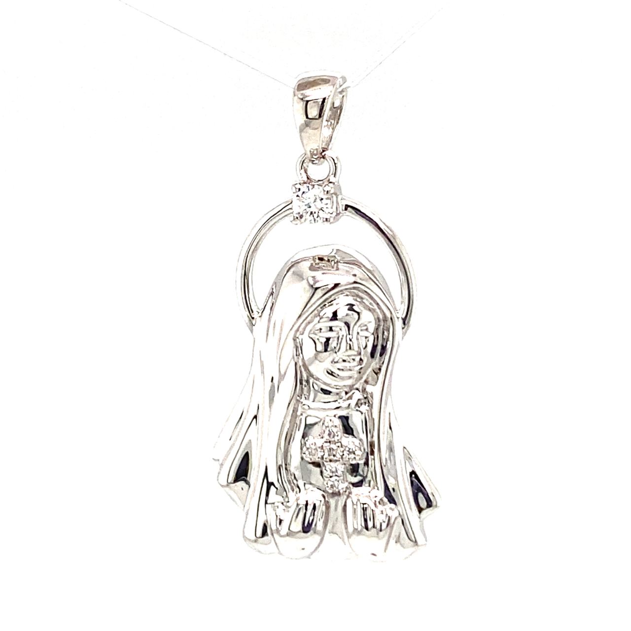 18K White Gold Diamond Pendant