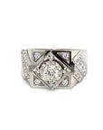 18K White Gold Diamond Men's Ring