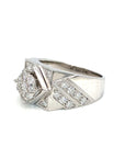 18K White Gold Diamond Men's Ring