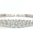 18K White Gold Max Glam Flower Cluster Diamond Bangle