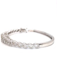 18K White Gold Max Glam Flower Cluster Diamond Bangle