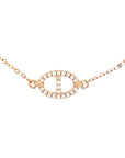 18K Rose Gold Mini Pig Nose Diamond Bracelet