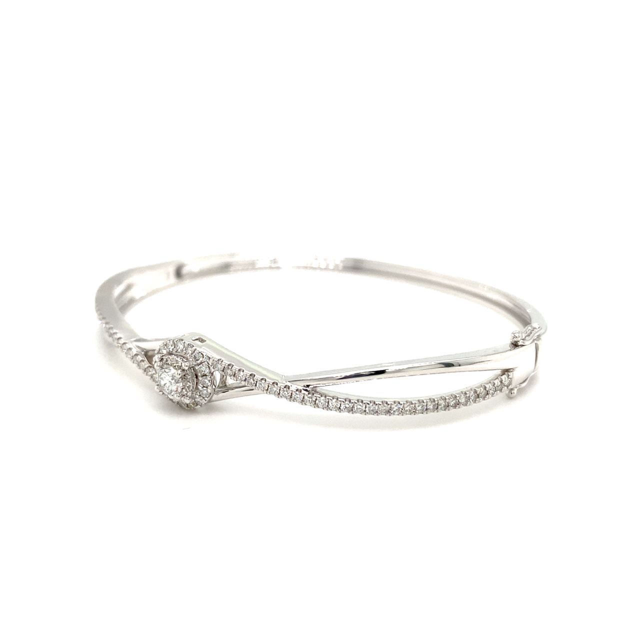 18K White Gold Diamond Bangle