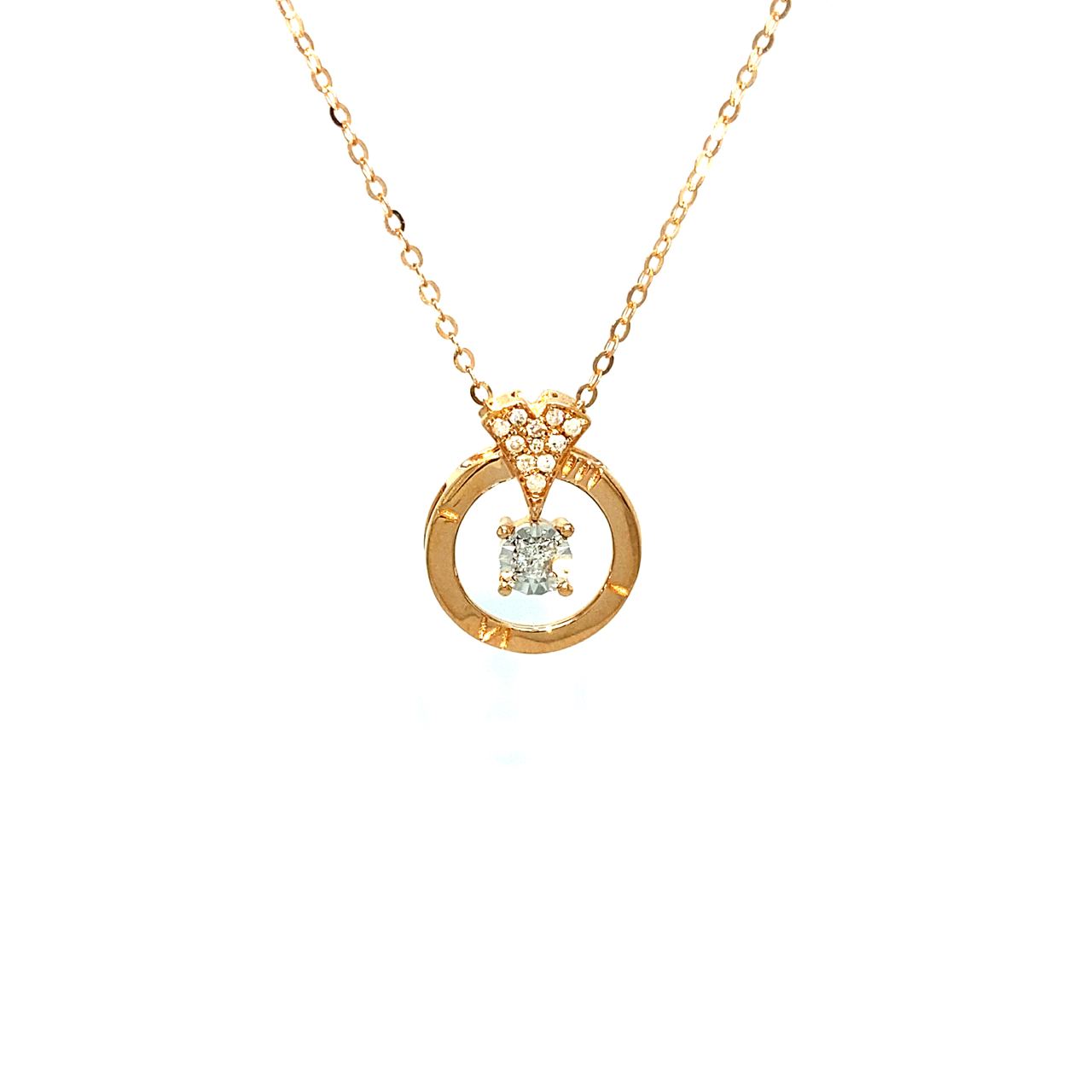 18K Rose Gold Diamond Necklace