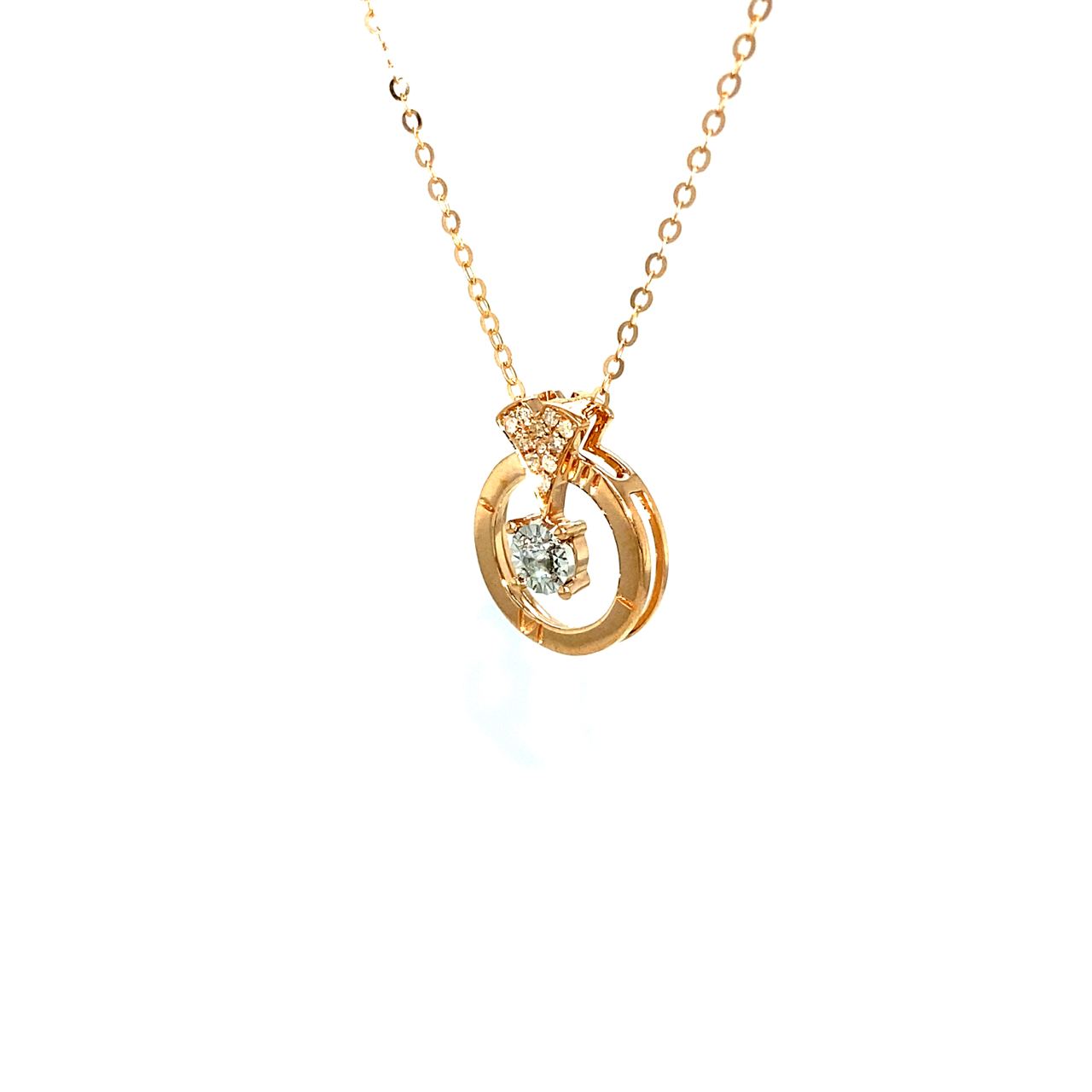 18K Rose Gold Diamond Necklace