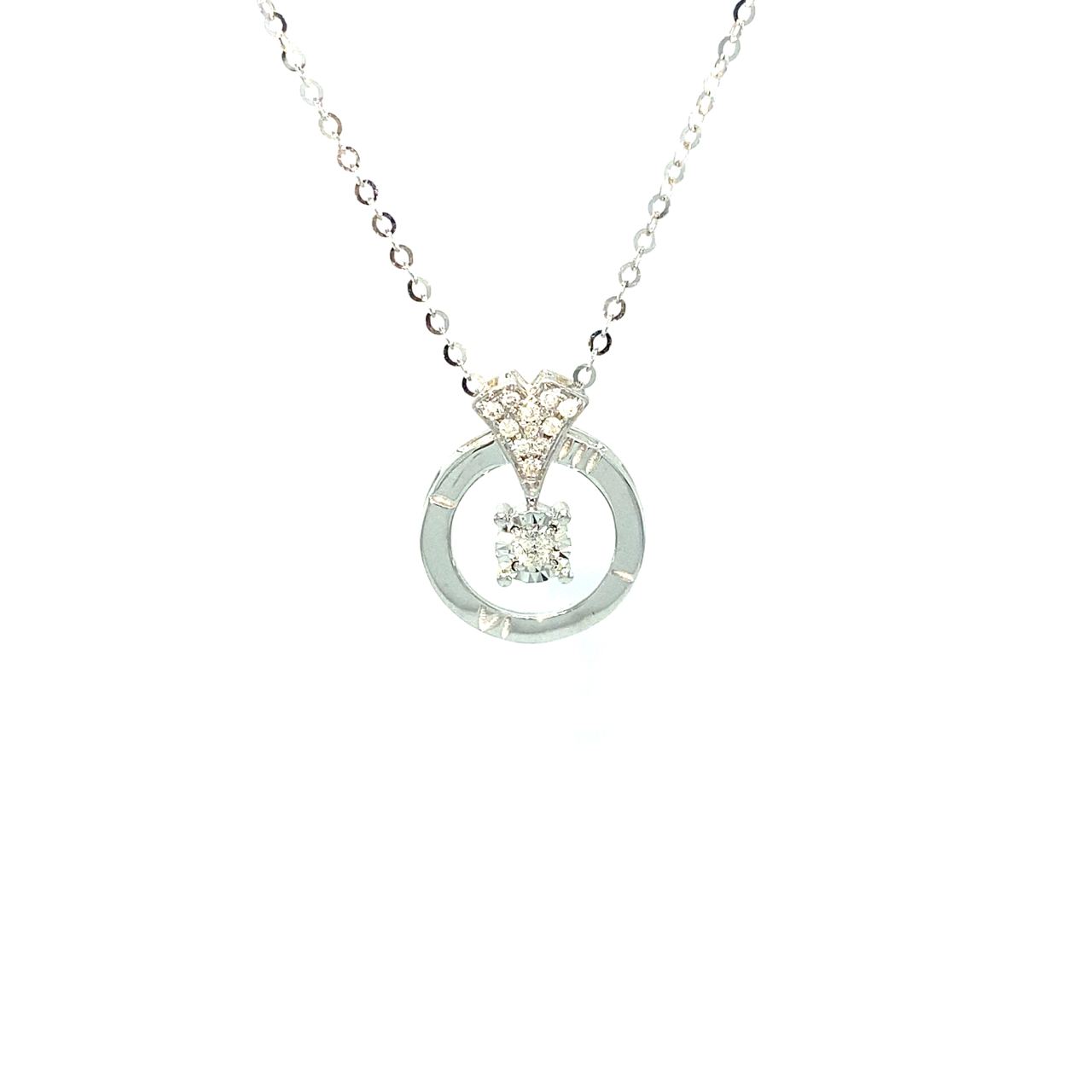 18K White Gold Diamond  Necklace