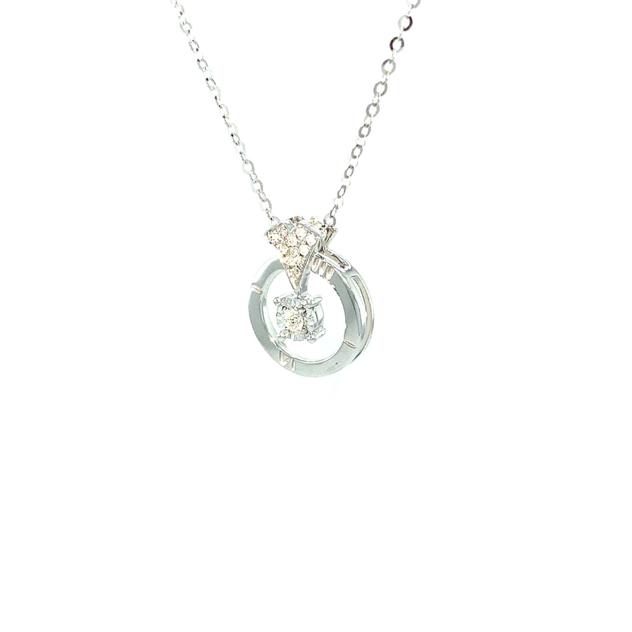 18K White Gold Diamond  Necklace