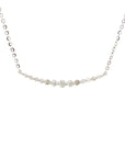 18K White Gold Simple Collar Bar Diamond Necklace