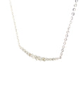 18K White Gold Simple Collar Bar Diamond Necklace