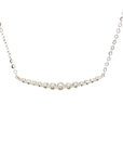 18K White Gold Simple Collar Bar Diamond Necklace