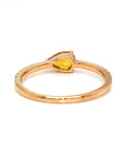 18K Rose Gold Yellow Sapphire Pear Shape Simple Stack Diamond Ring