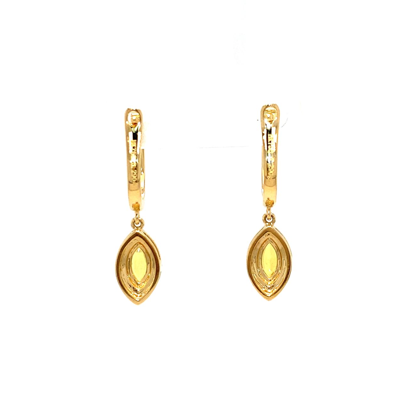 18K Yellow Gold Fancy Sapphire Earring