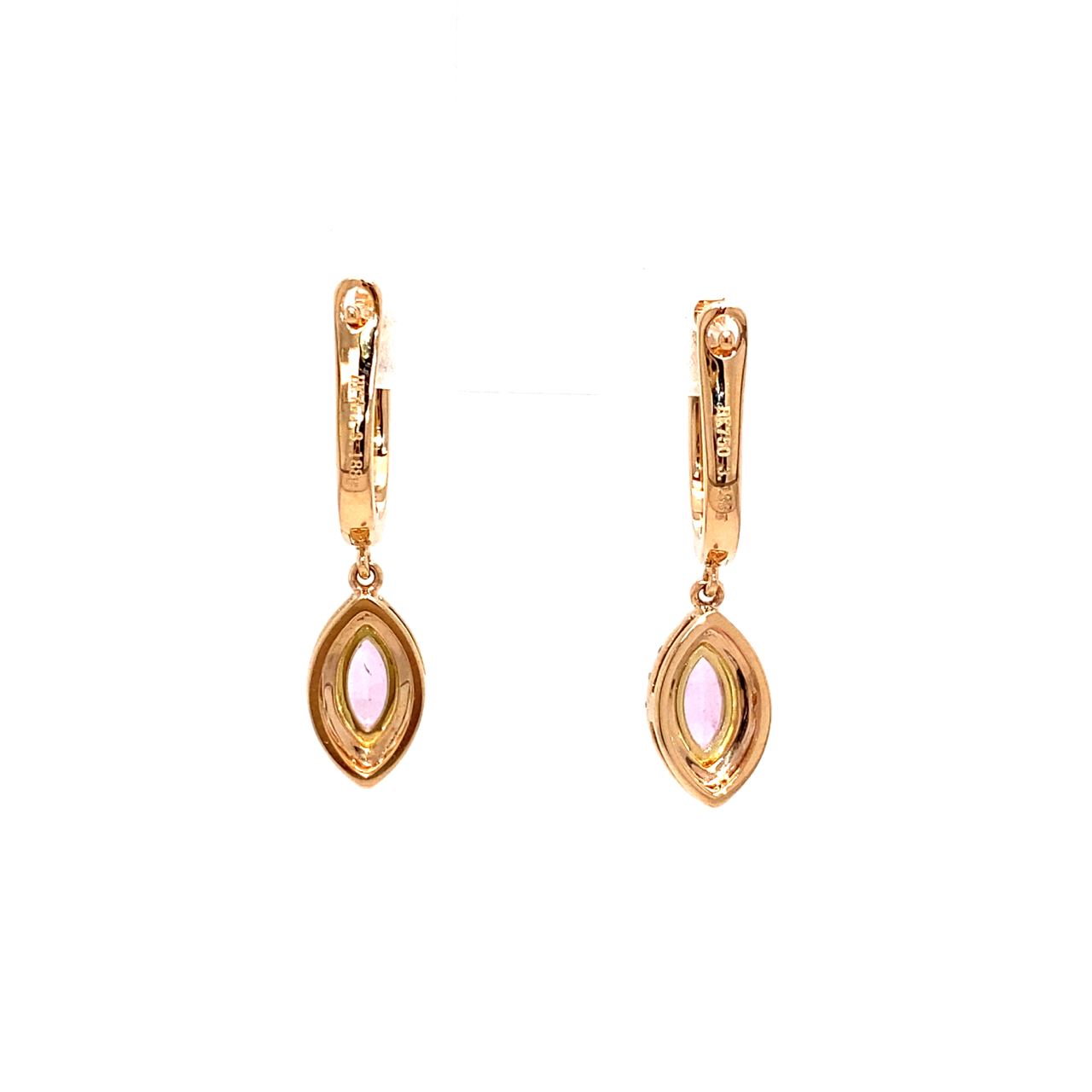 18K Rose Gold Fancy Sapphire Earring