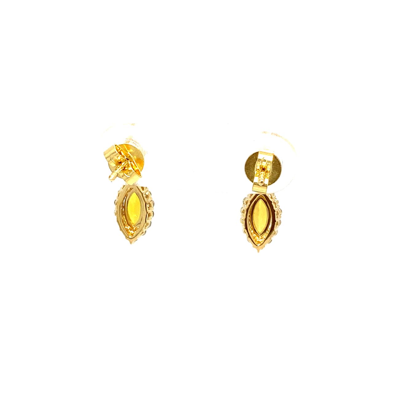 18K Yellow Gold Fancy Sapphire Earring