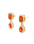 18K Rose Gold Fancy Sapphire Earring