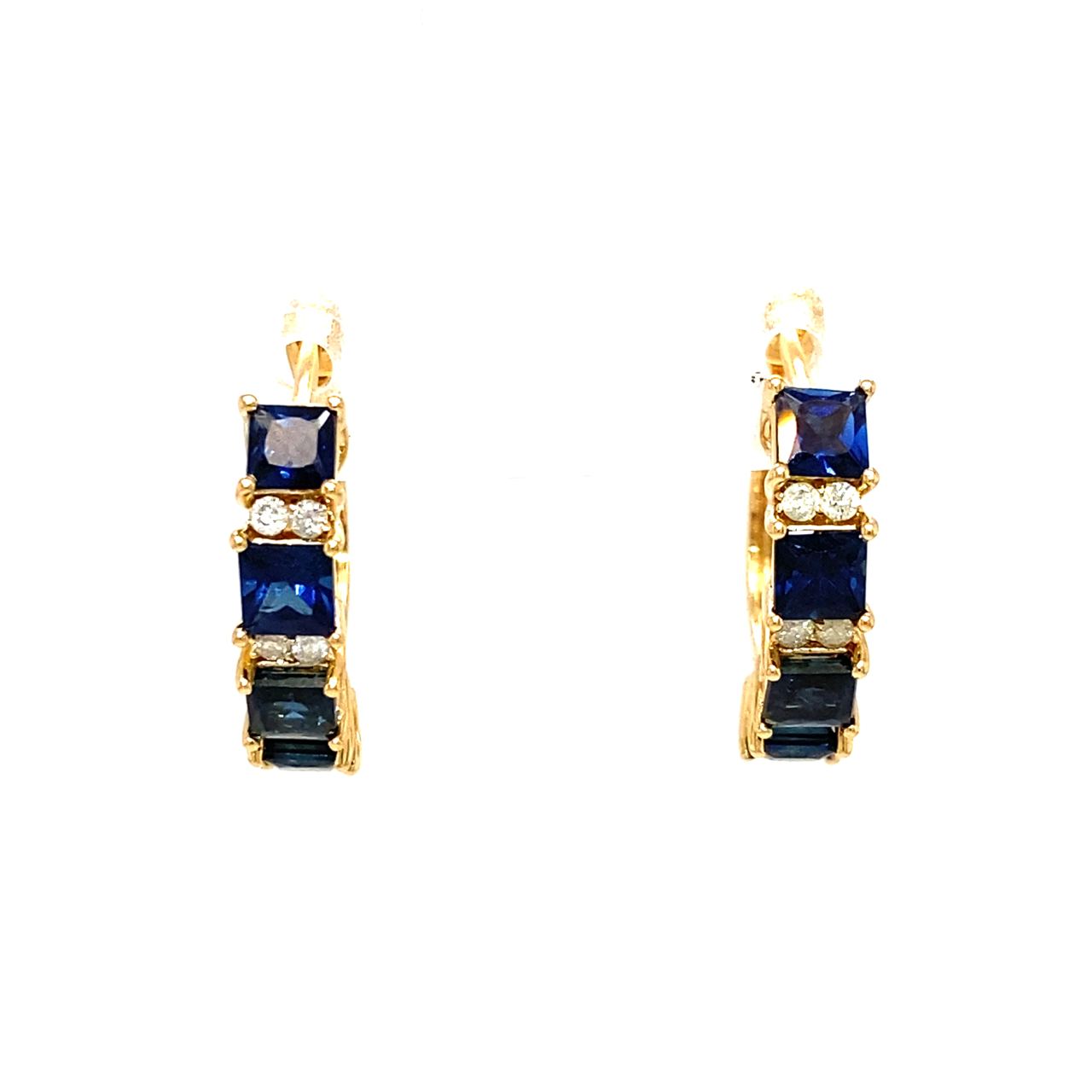 18kt yellow gold, diamond and sapphire Piggy earrings