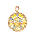 18K Rose Gold Mega Flower Double Layer Fancy Sapphire Shine Diamond Pendant