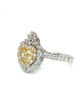 18K White Gold YD Heart Shape MQ Halo Diamond Ring