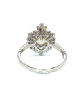 18K White Gold YD Heart Shape MQ Halo Diamond Ring