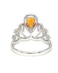 18K White Gold Fancy SAP Pear Princess Tiara Diamond Ring