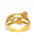 18K Yellow Gold Triple Layer FS HS Diamond Ring