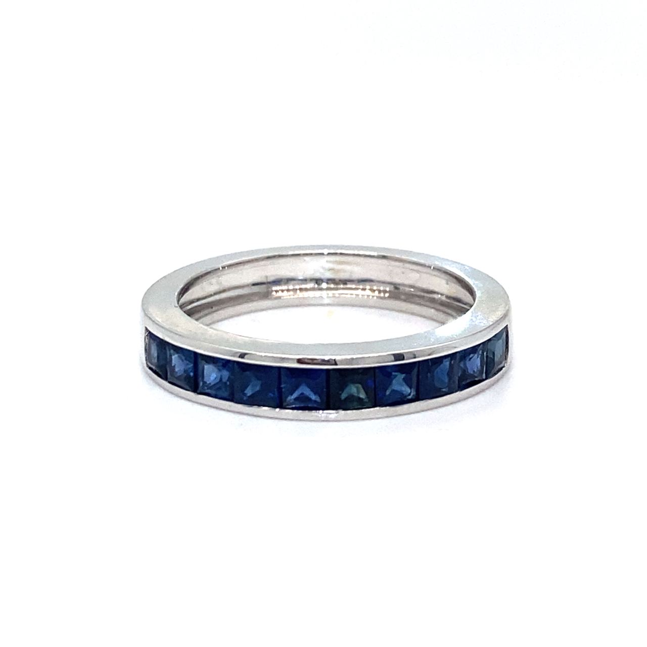 18K White Gold Pure Square Sapphire Ring