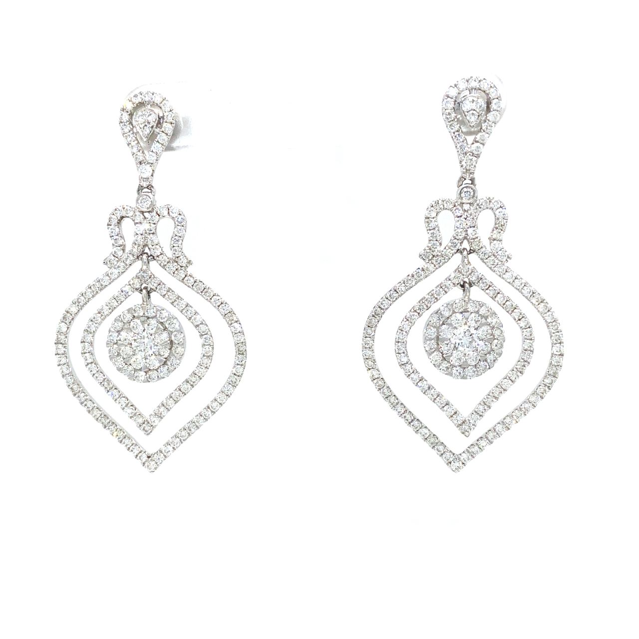 18K White Gold Diamond Earrings