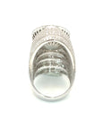 18K White Gold Castle Full Diamond Ring