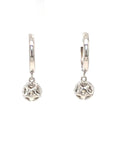 18K White Gold Dangle Bezel Diamond Earrings