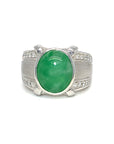 18K White Gold Jade Ring