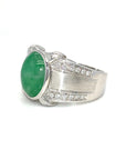 18K White Gold Jade Ring