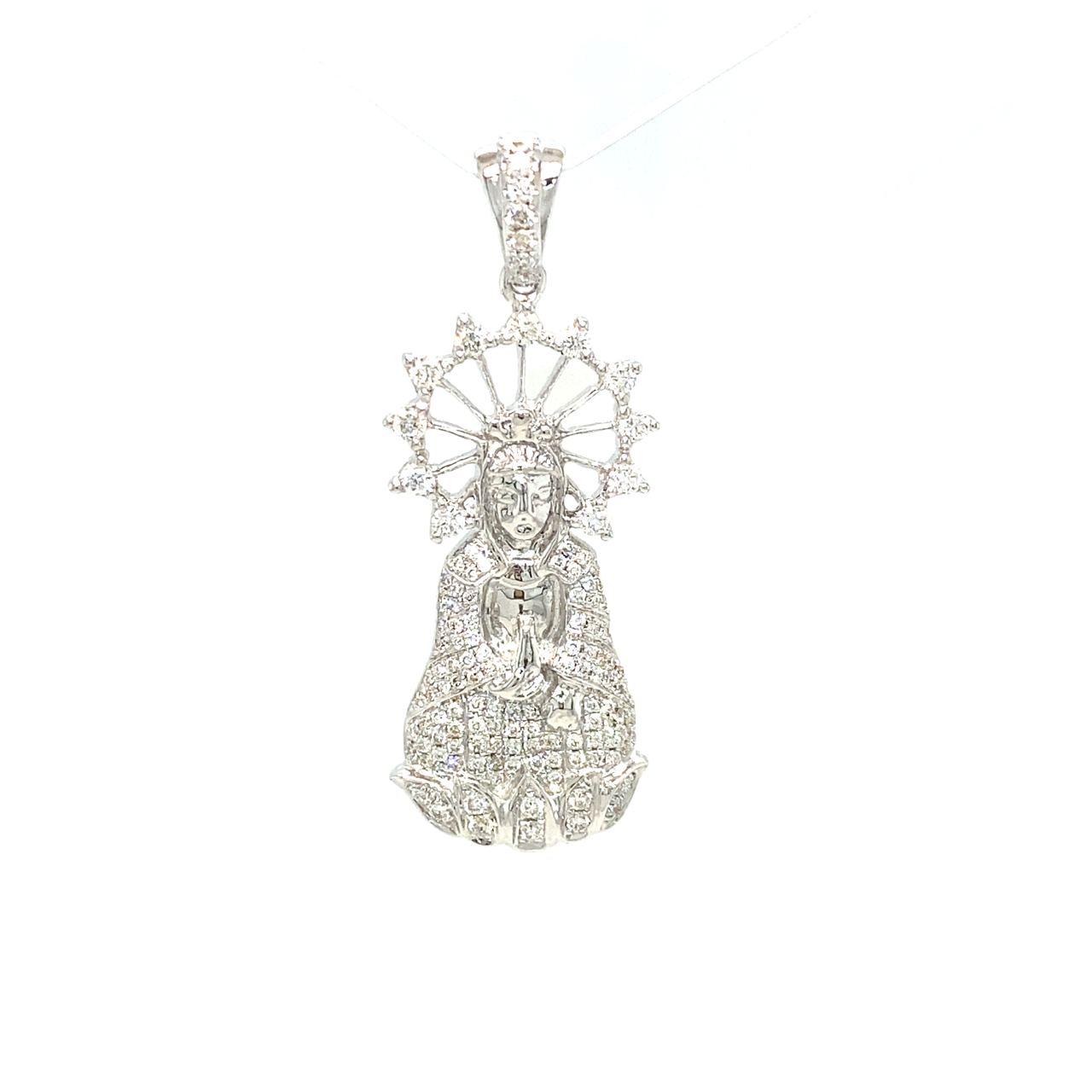 18K White Gold Ru Lai Wheel Sparkle Diamond Pendant