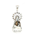 18K White Gold Ru Lai Wheel Sparkle Diamond Pendant