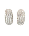 18K White Gold Bubble Max Hoop Diamond Earrings