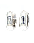 18K White Gold Bubble Max Hoop Diamond Earrings