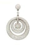 18K White Gold Double All Bubble Diamond Cluster Diamond Pendant