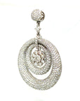 18K White Gold Double All Bubble Diamond Cluster Diamond Pendant