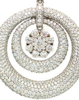 18K White Gold Double All Bubble Diamond Cluster Diamond Pendant