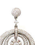 18K White Gold Double All Bubble Diamond Cluster Diamond Pendant