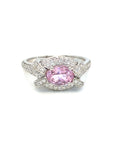 18K White Gold Pink Sapphire Diamond Ring