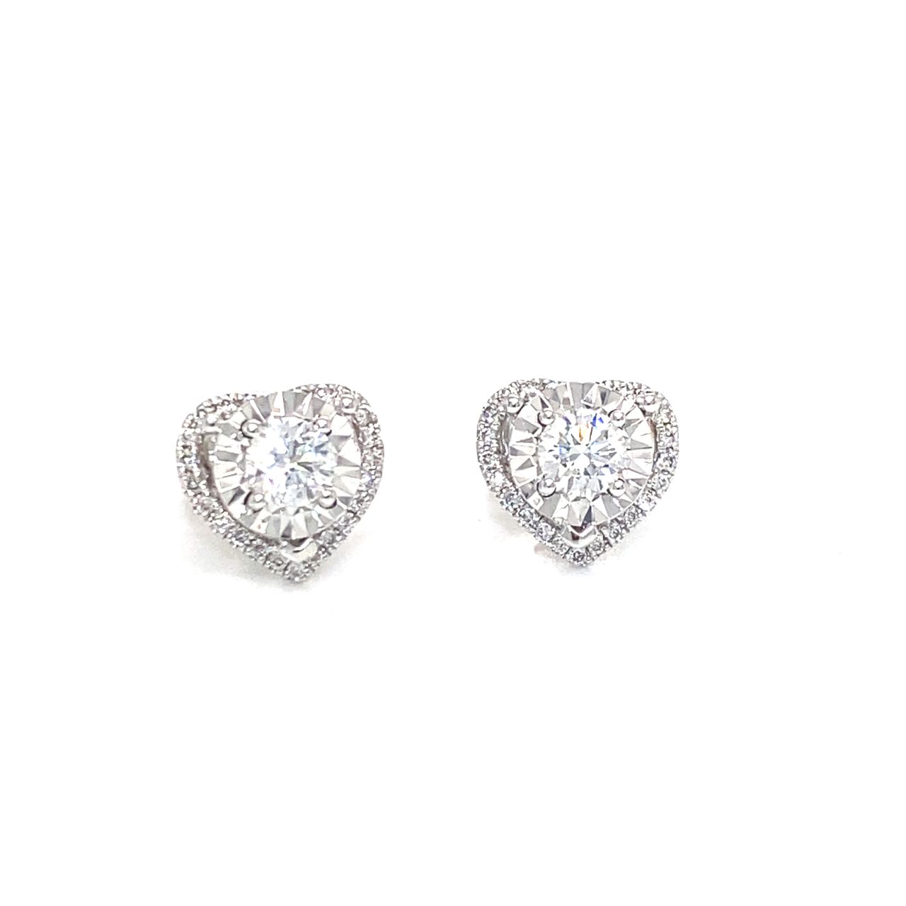 18K White Gold Diamond Earring