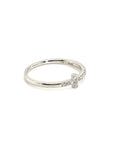 18K White Gold Cross Mini Diamond Ring