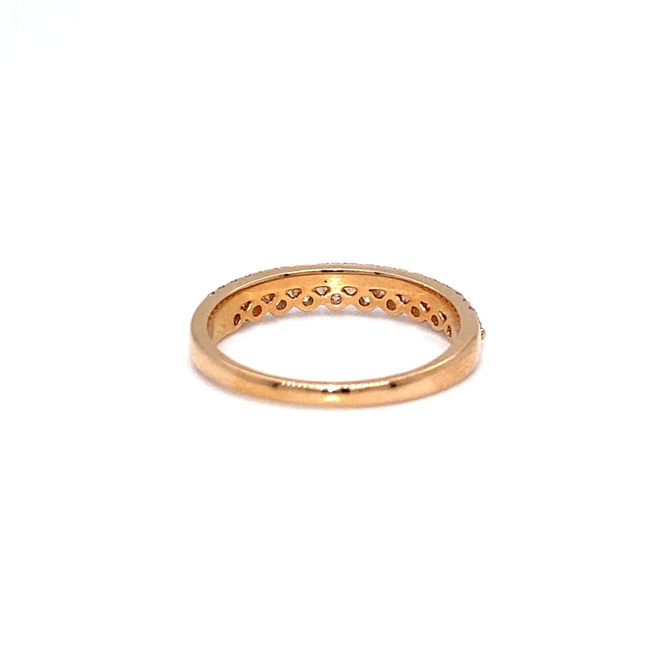 18K Rose Gold Large Small Double Roll Diamond Ring