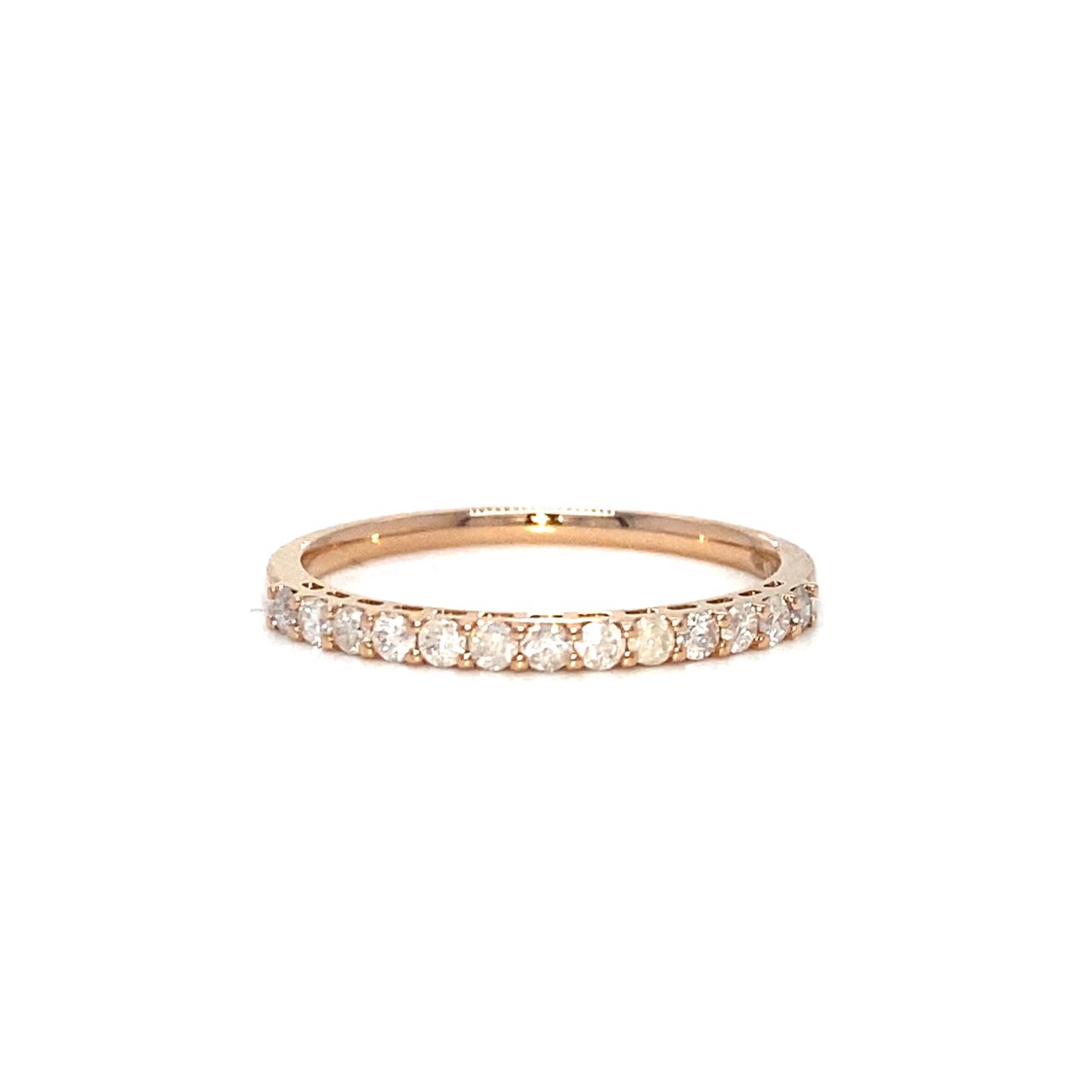 18K Rose Gold Dainty Eternity Simple Diamond Ring