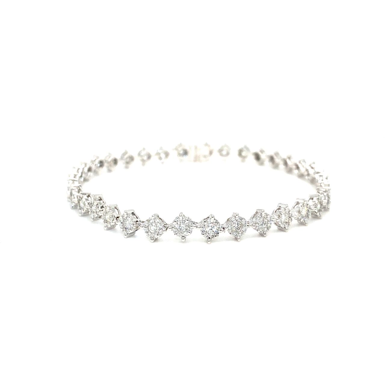 18K White Gold Mini Bity Tennis Bracelet