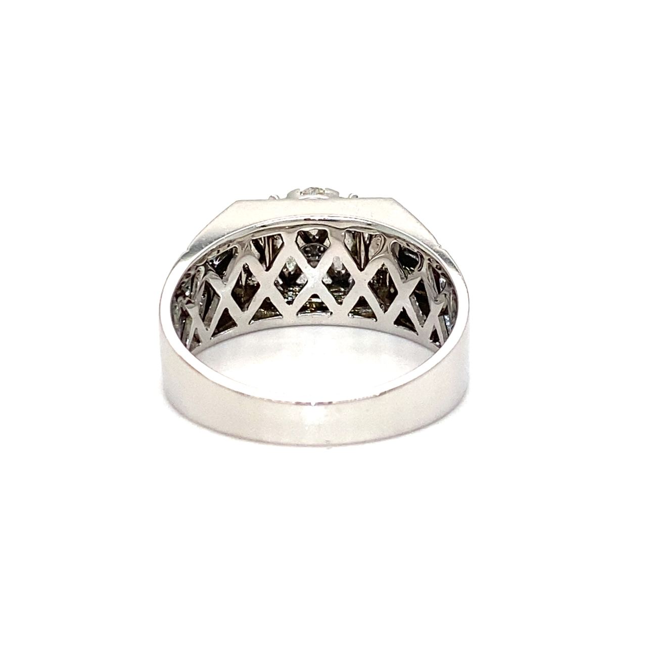 18K White Gold Diamond Men&#39;s Ring