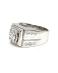 18K White Gold Diamond Men's Ring