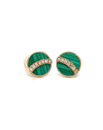 18K Rose Gold Little Planet Malachite Diamond Earrings